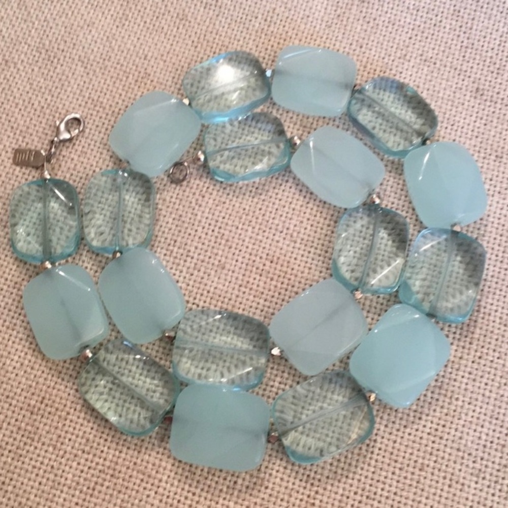 J. Jill aqua frosted glass necklace
